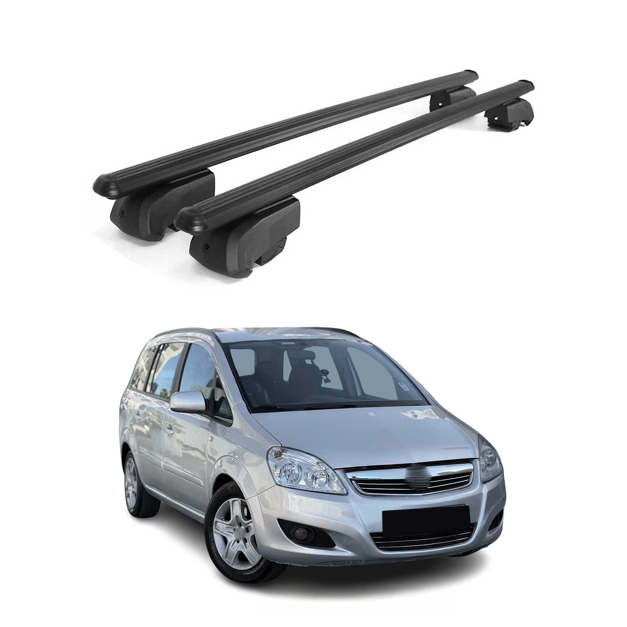 2005-2014 Opel Zafira B Roof Rack Cross Bars Black