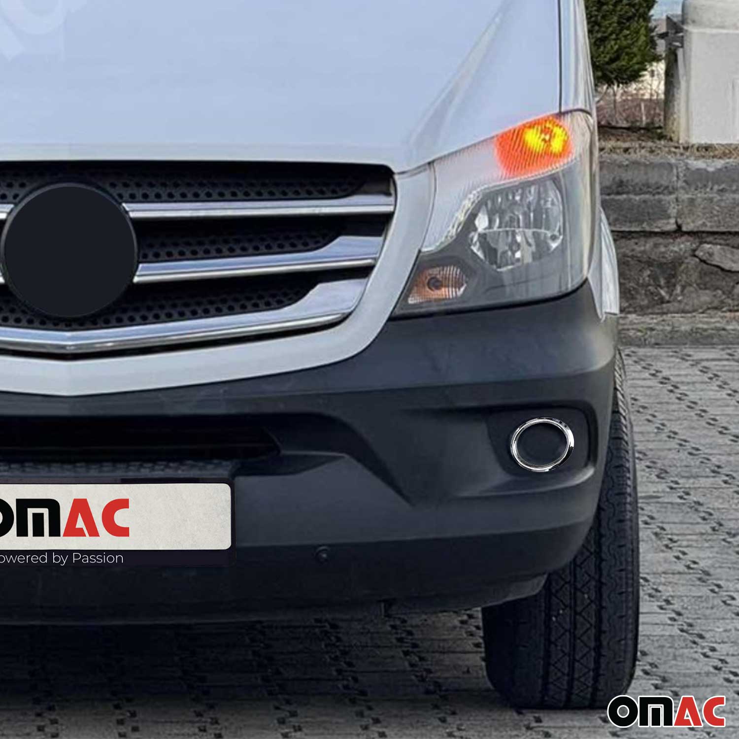 2014-2018 Mercedes Sprinter W906 Fog Light Lamp Bezel Cover Stainless Steel Silver 2Pcs