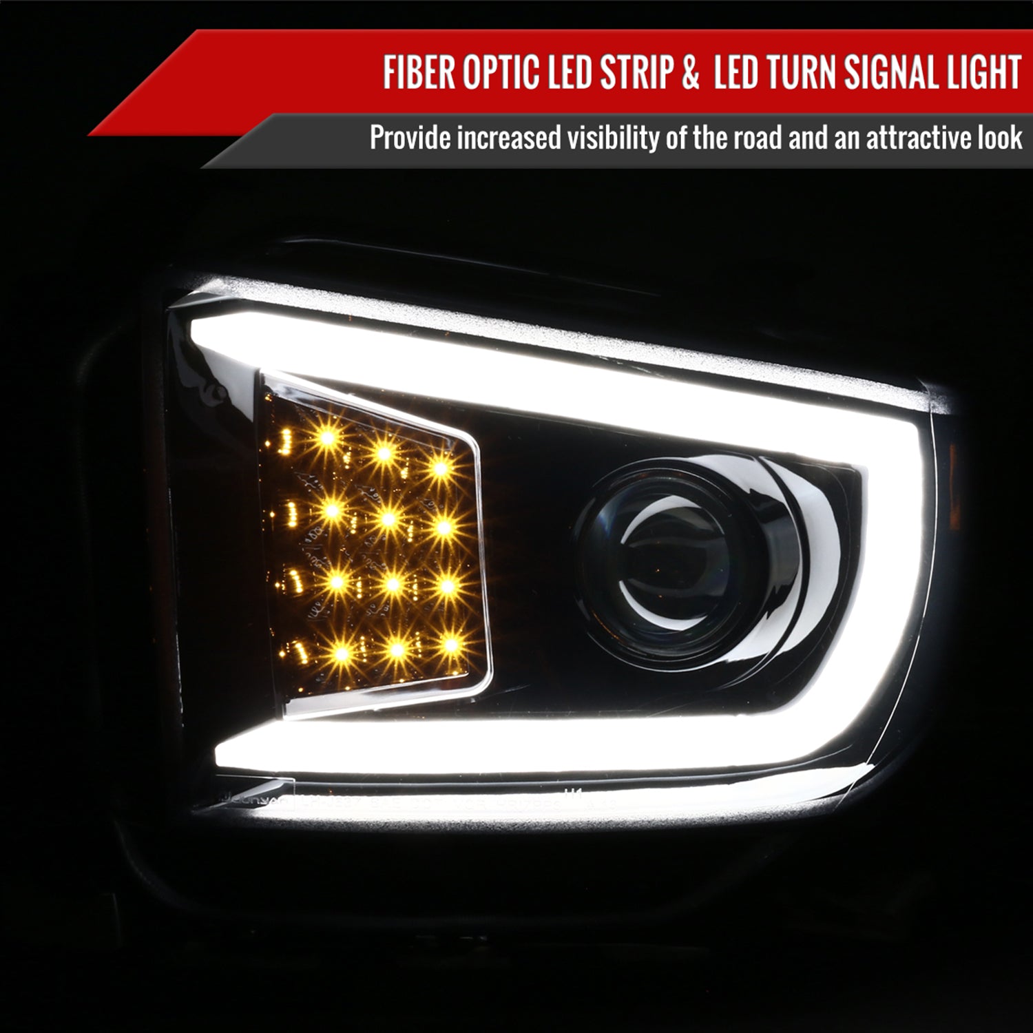 2014-2021 Toyota Tundra LED CBar Projector Headlights LED Signal Lights Smoke