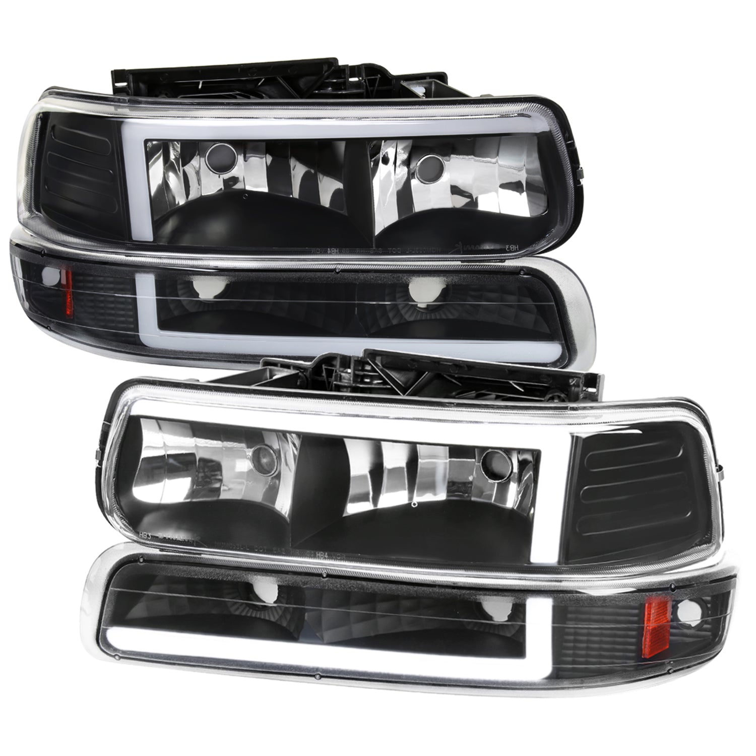 1999-2002 Chevy Silverado 1500 2500 /Tahoe Suburban LED Headlights Black