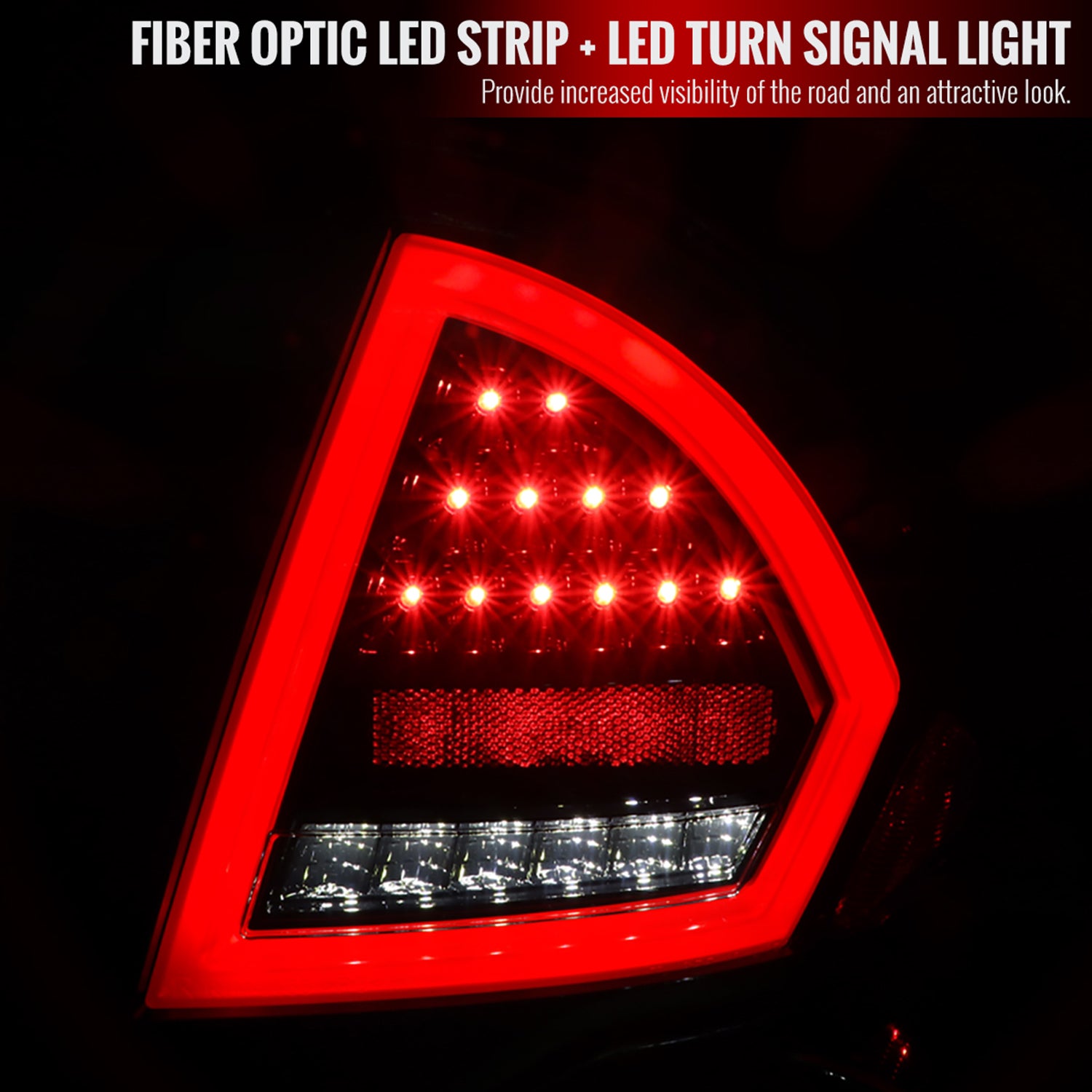 2010-2012 Ford Fusion LED Tail Lights Jet Black Housing/Clear Lens