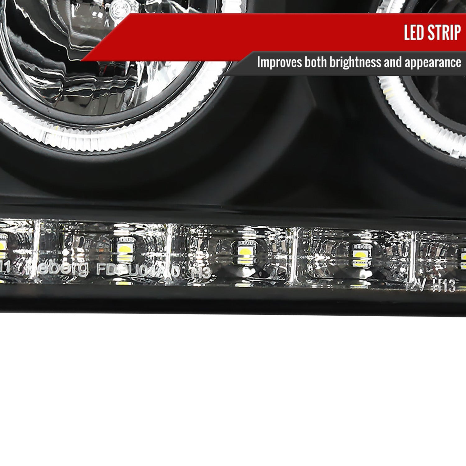 2004-2008 Ford F-150/ 06-2008 Lincoln Mark LT Dual Halo Headlights LED Black