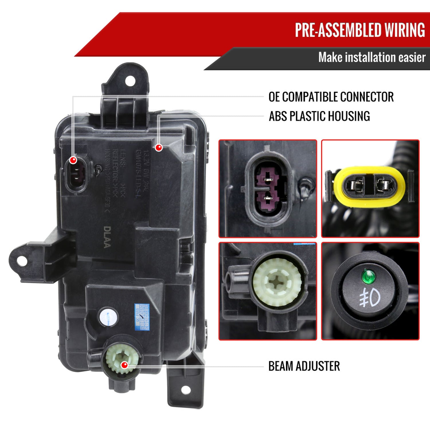 2021-2023 GMC Yukon/Yukon XL LED Fog Lights Kit Chrome Housing/Clear Lens