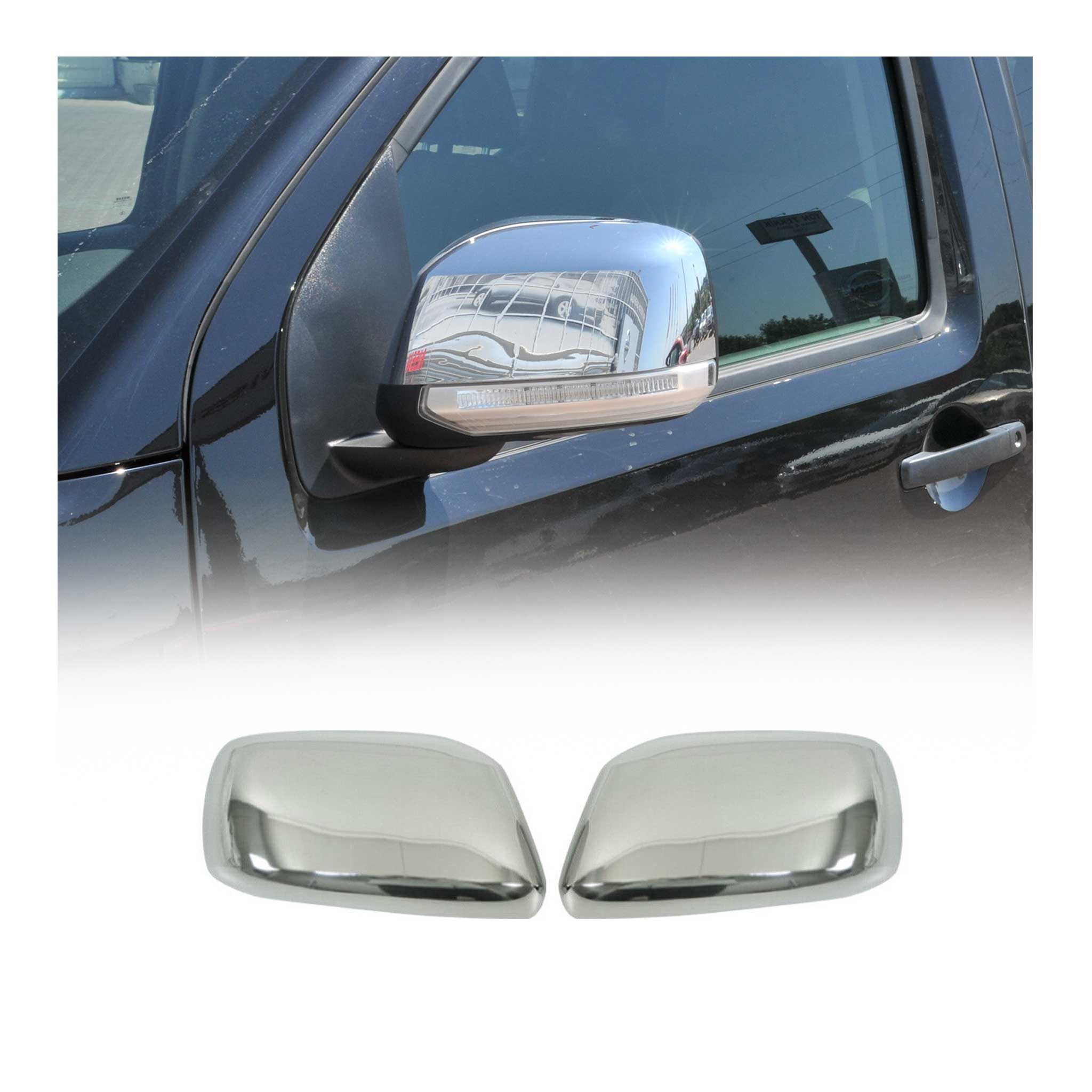 2005-2021 Nissan Frontier Side Mirror Cover Caps Stainless Steel Silver 2 Pcs