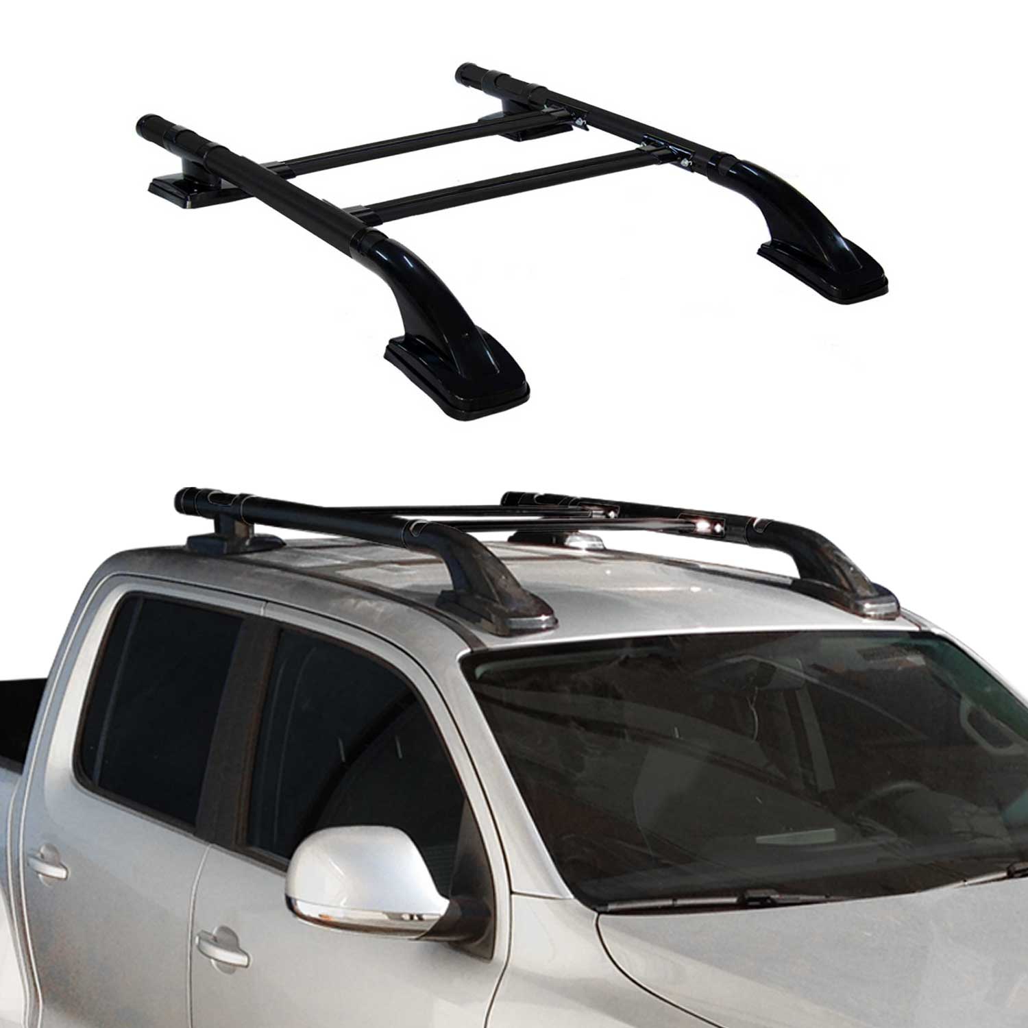 2023-2026 Chevrolet Colorado III Top Roof Rack & Side Rails Black Alu 4Pcs