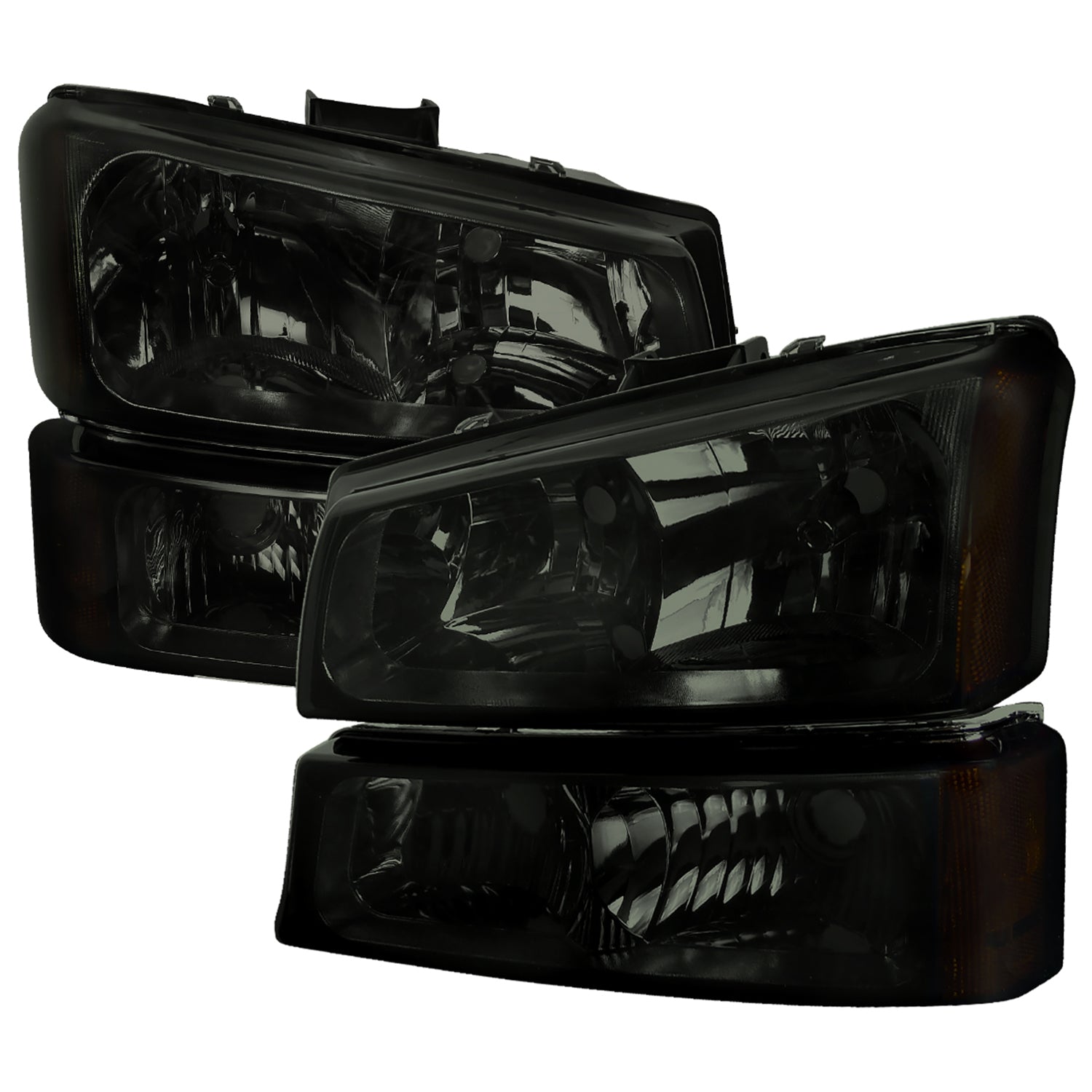 2002-2006 Chevy Avalanche/ 03-2007 Silverado Headlights Bumper Lights Smoke