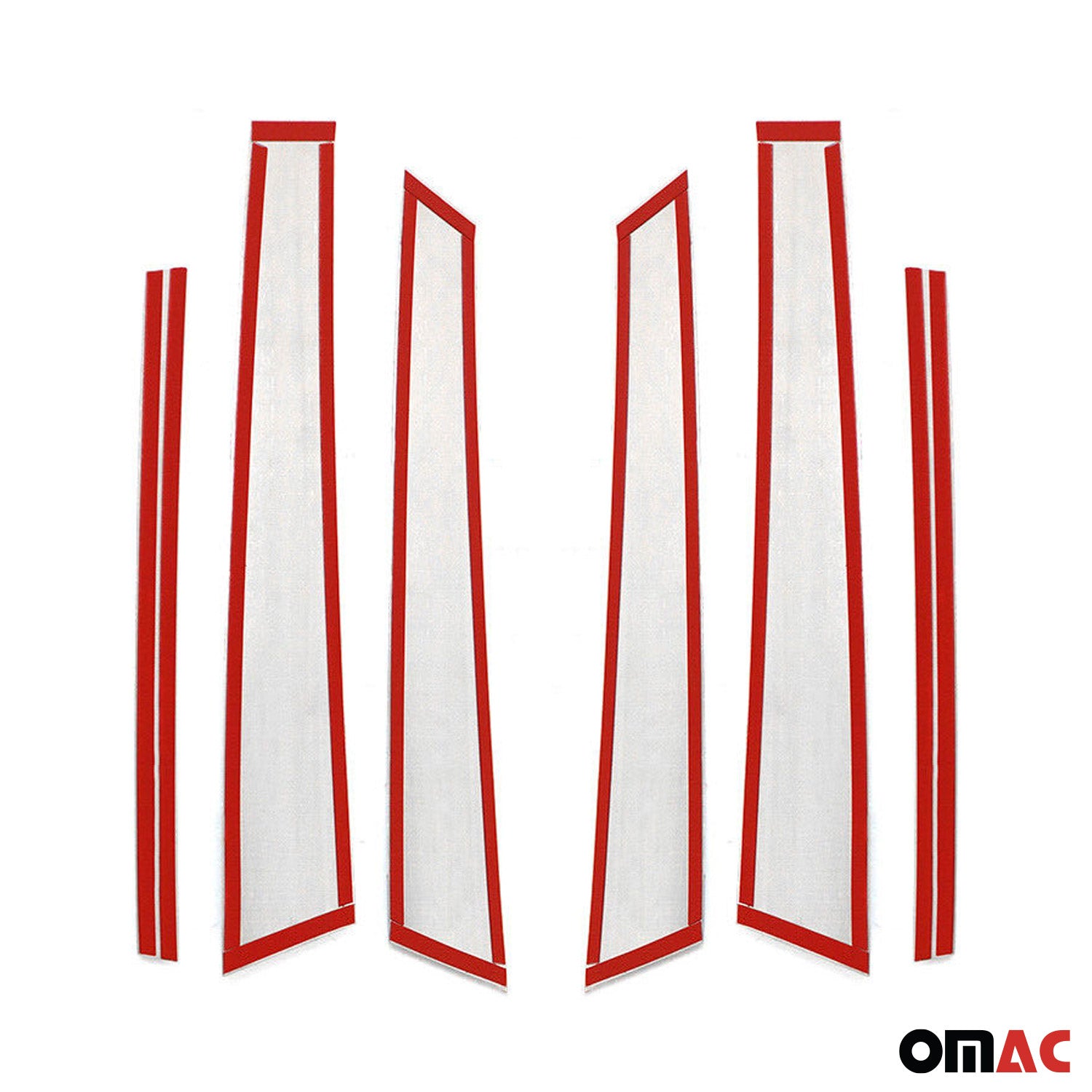 2015-2021 Mercedes C Class W205 Window B Pillar Posts Door Trim Stainless Steel 6x