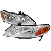 2006-2011 Honda Civic Sedan Factory Style Headlights Chrome/Clear Lens