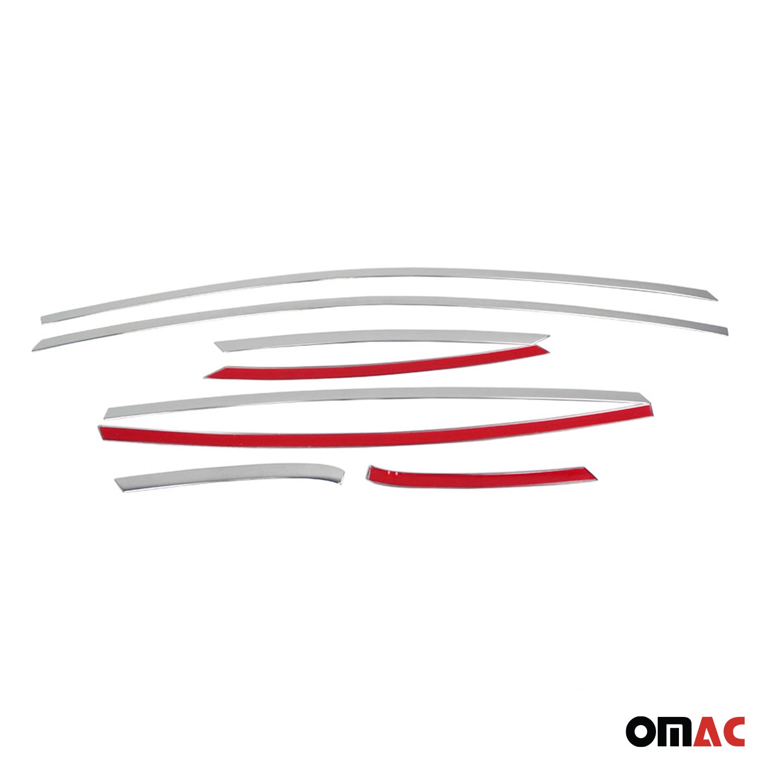 2011-2019 Ford Fiesta Upper Window Molding Trim Streamer Stainless Steel Silver 8 Pcs