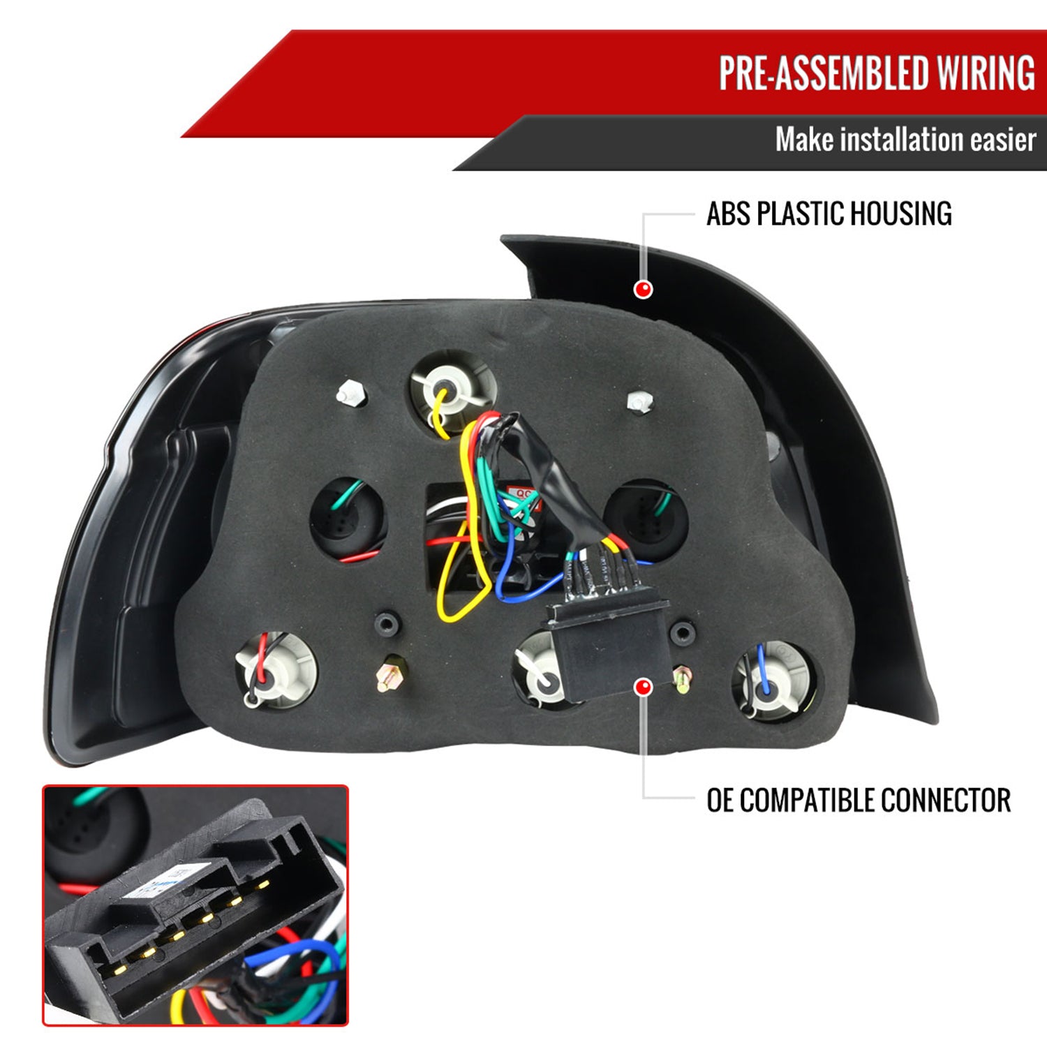 2001-2003 BMW E39 5 Series Sedan LED Tail Lights Chrome Housing/Smoke Lens