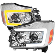 2004-2015 Nissan Titan / 04-2007 Armada LED C-Bar Headlights Signal Chrome