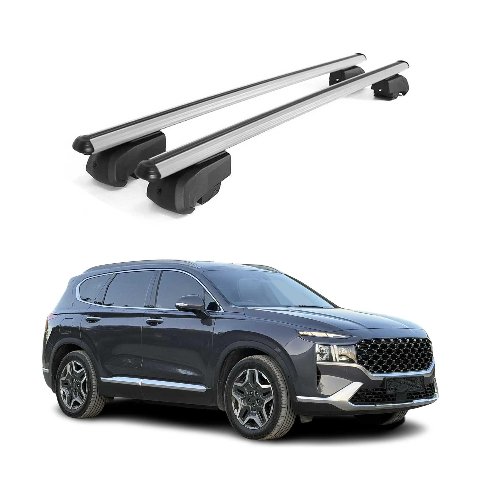 2019-2023 Hyundai Santa Fe Roof Rack Cross Bars Silver