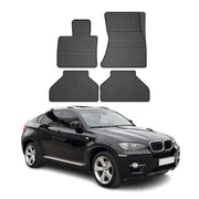 2008-2014 BMW X6 1.gen Floor Mats Liners Full Set All Weather Rubber Black