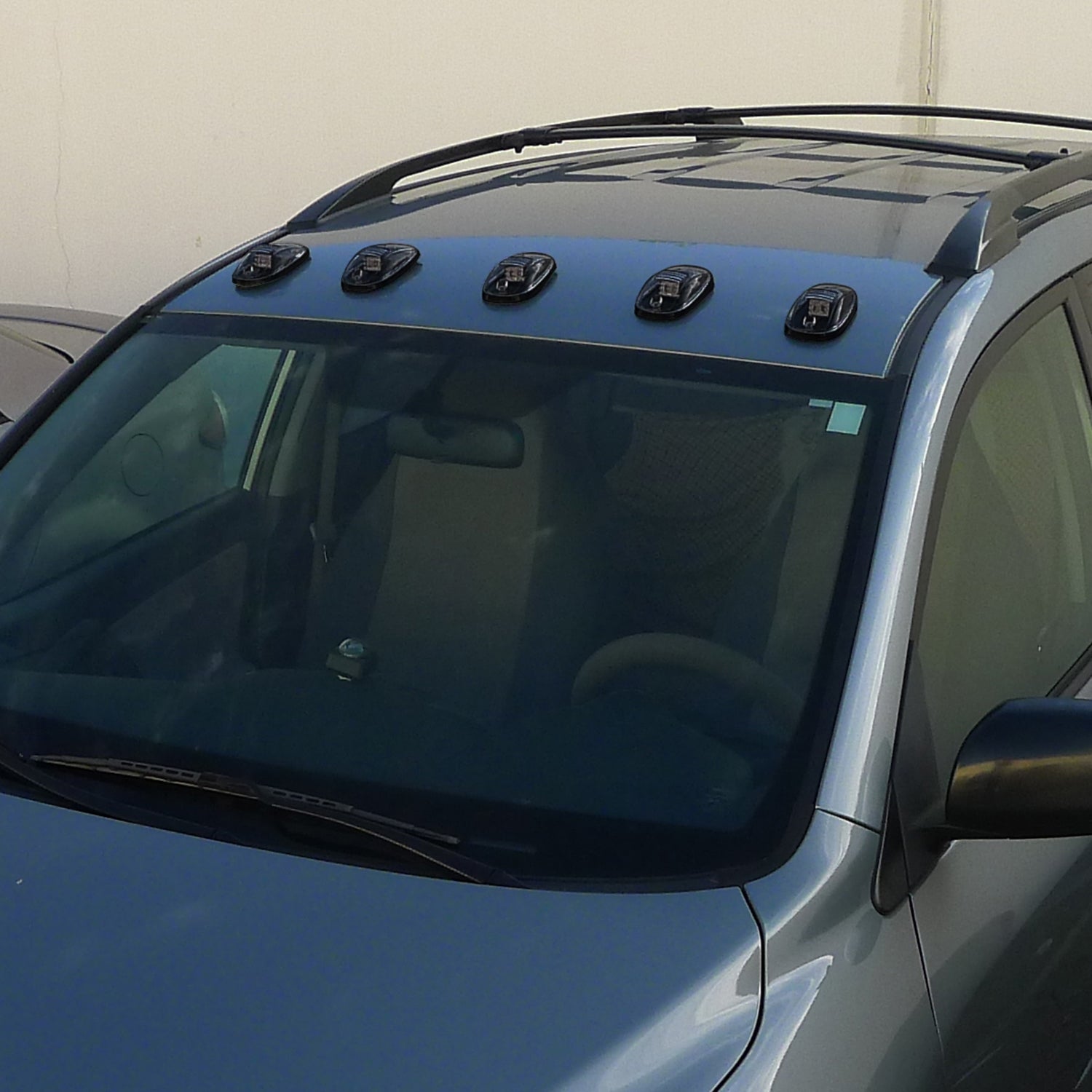 Universal 5PC Set Roof Cab Amber LED Lights Black Housing/Smoke Lens