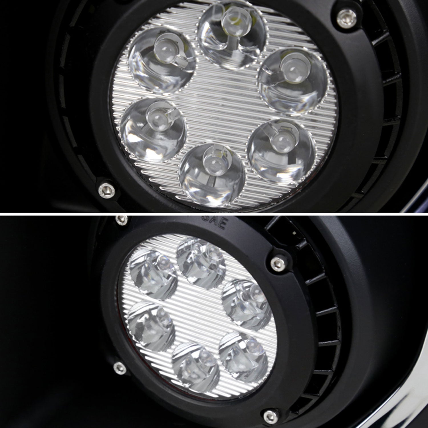 2015-2018 GMC Sierra 2500HD/3500HD 6-LED Fog Lights Kit Chrome/Clear Lens