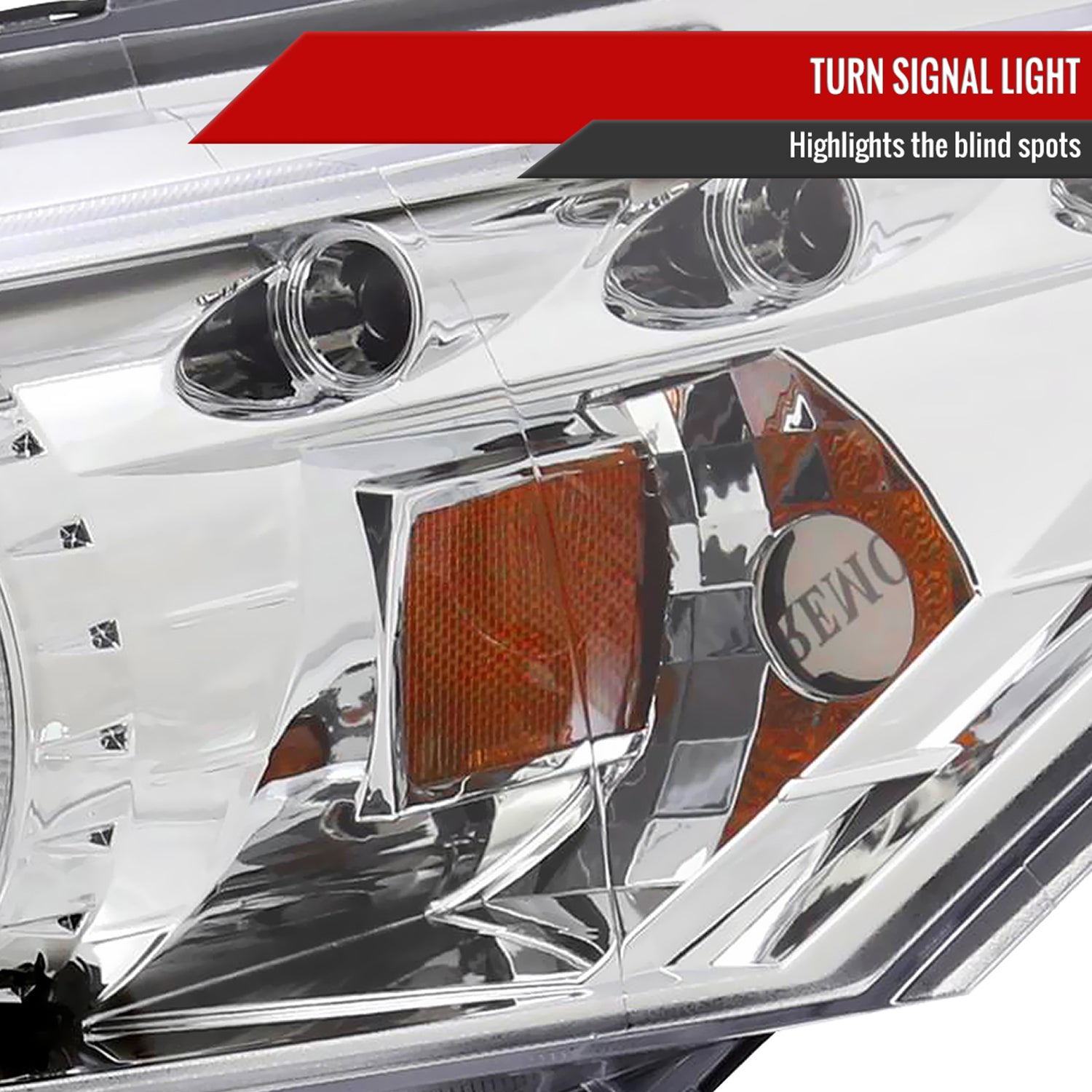 2008-2012 Honda Accord Coupe Dual Halo Projector Headlights Chrome/Clear Lens