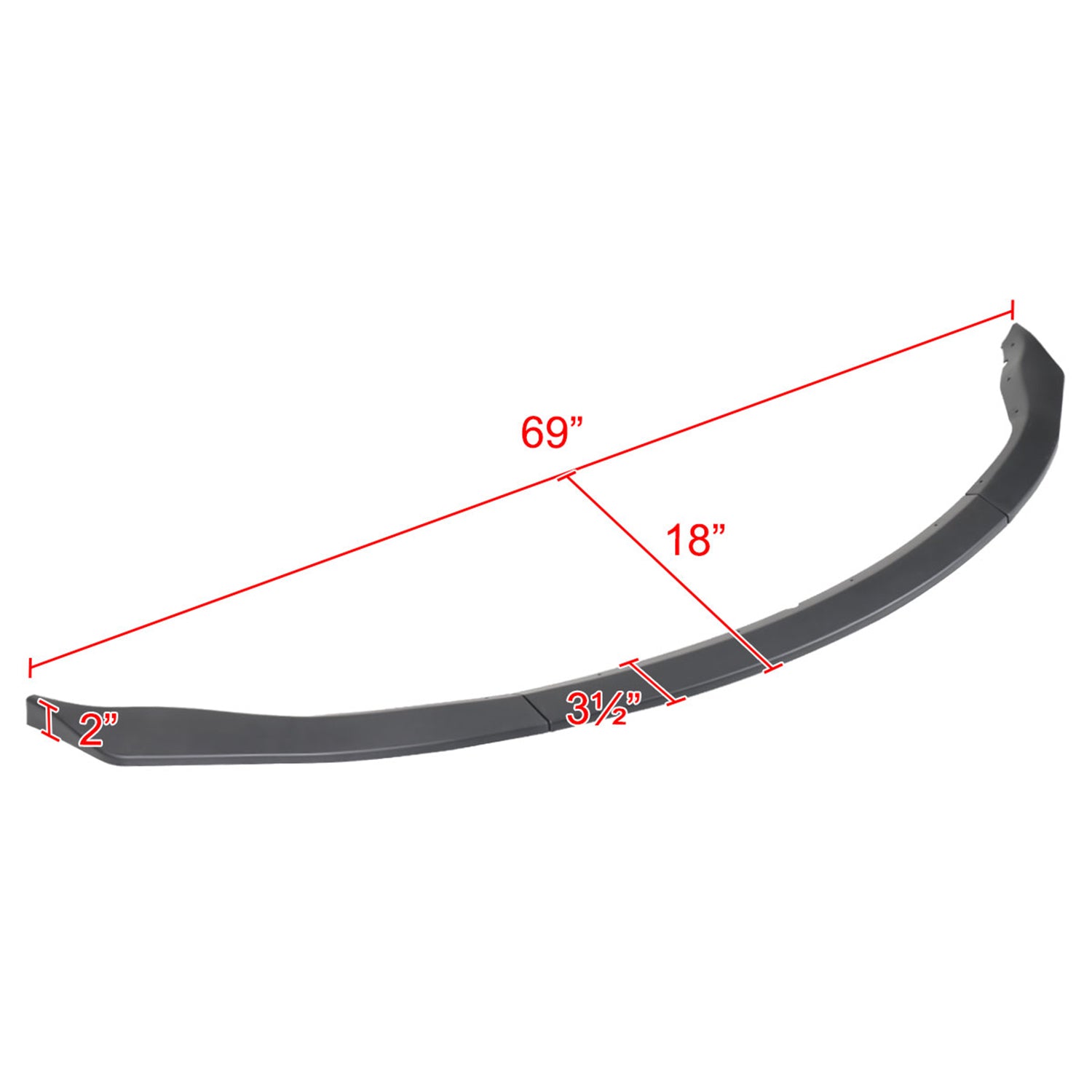 2006-2008 Nissan 350Z Matte Black 3Pcs Front Bumper Lip Spoiler Kit