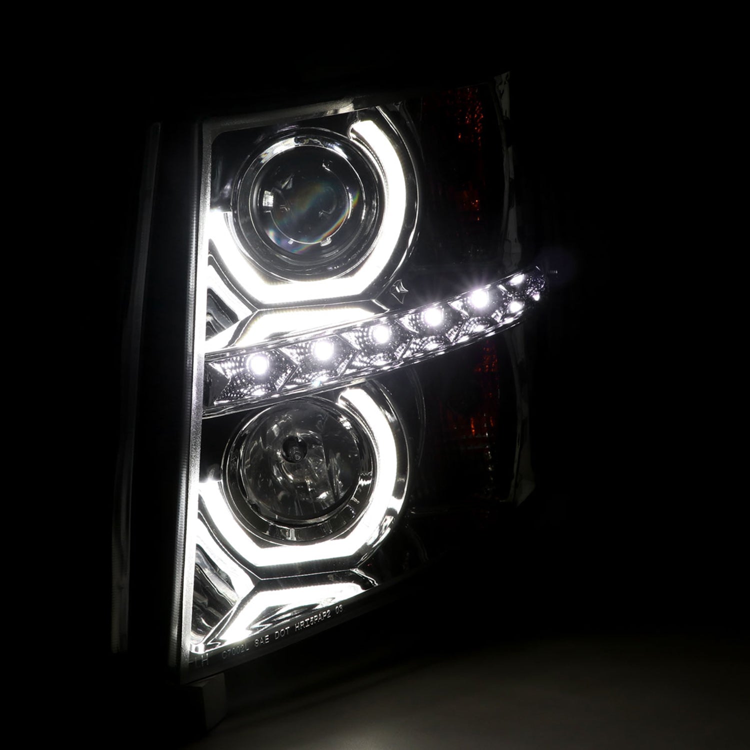 2007-2013 Chevy Silverado 1500 2500HD 3500HD Headlights LED Light Chrome