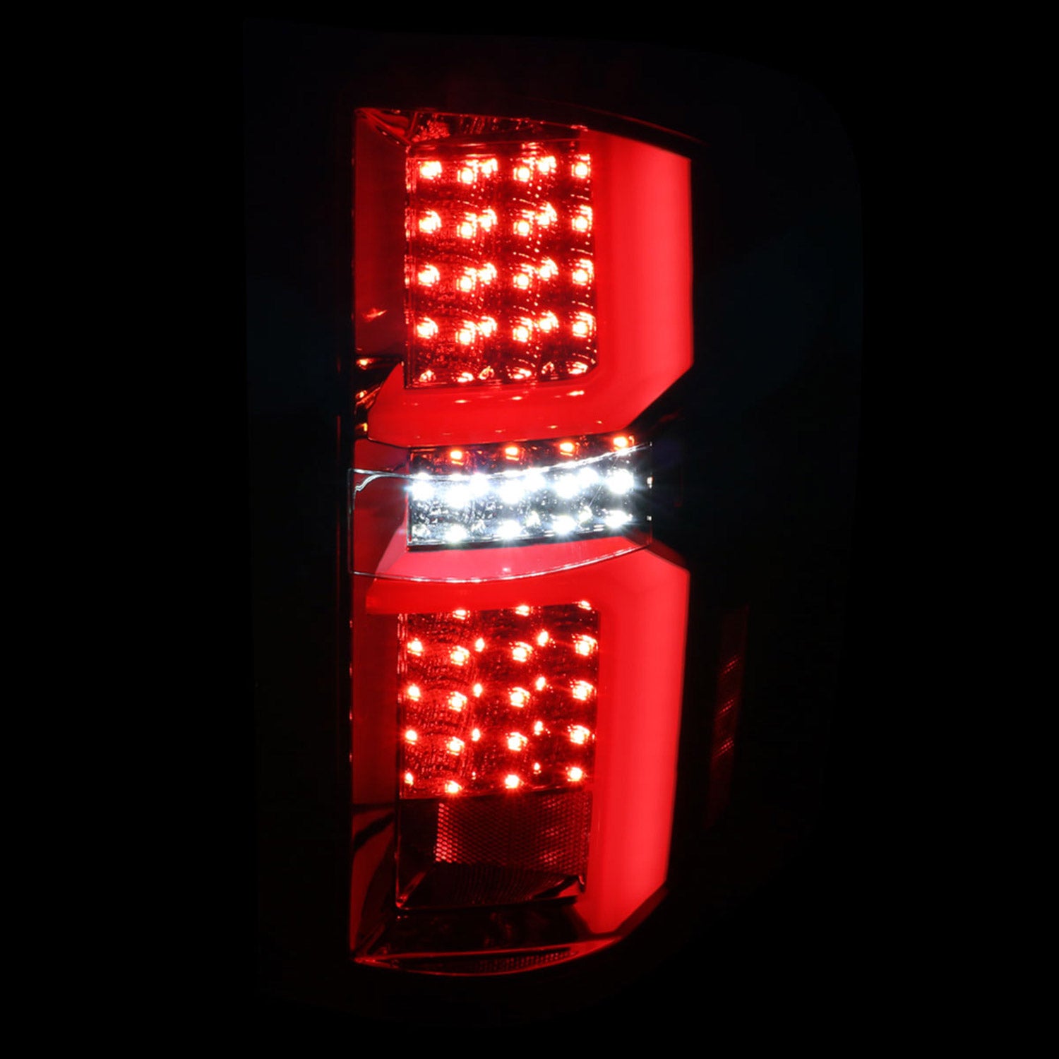 2007-2013 Chevy Silverado 1500 2500HD/3500HD LED Tail Lights Bar Chrome/Red