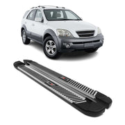 2003-2009 Kia Sorento Running Boards Side Steps Silver & Black