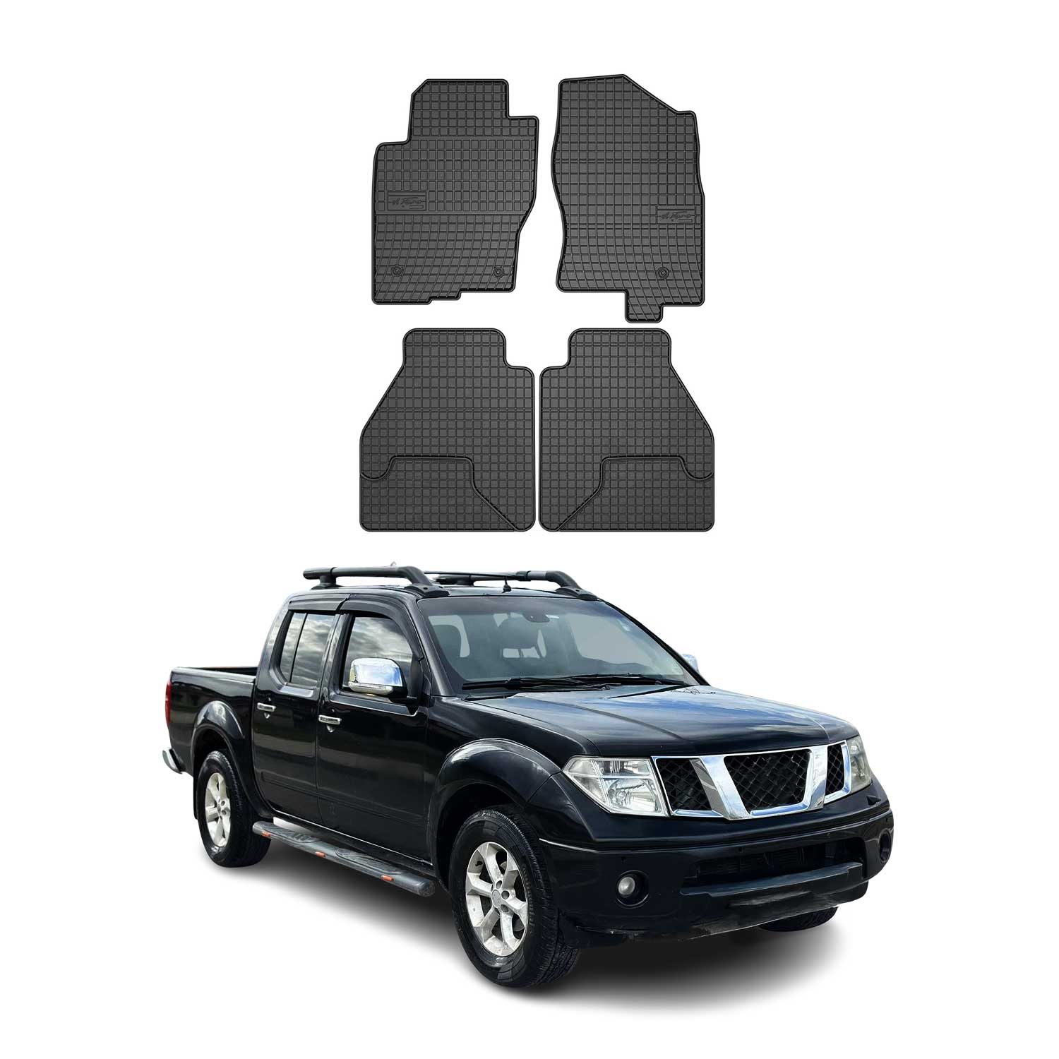 2005-2021 Nissan Frontier Floor Mats Liners Full Set All Weather Rubber Black