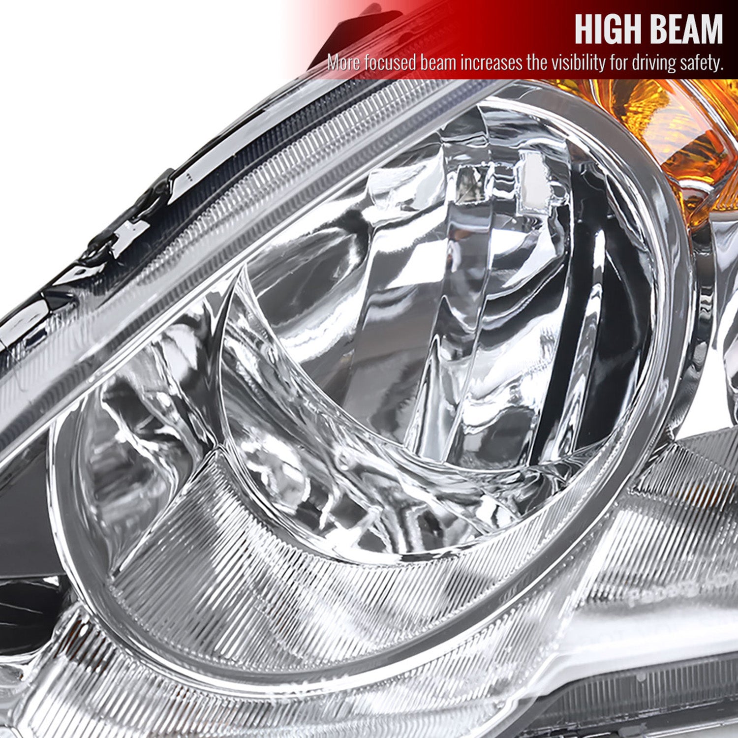 2002-2004 Acura RSX Factory Style Headlights w/ Amber Reflectors Chrome/Clear