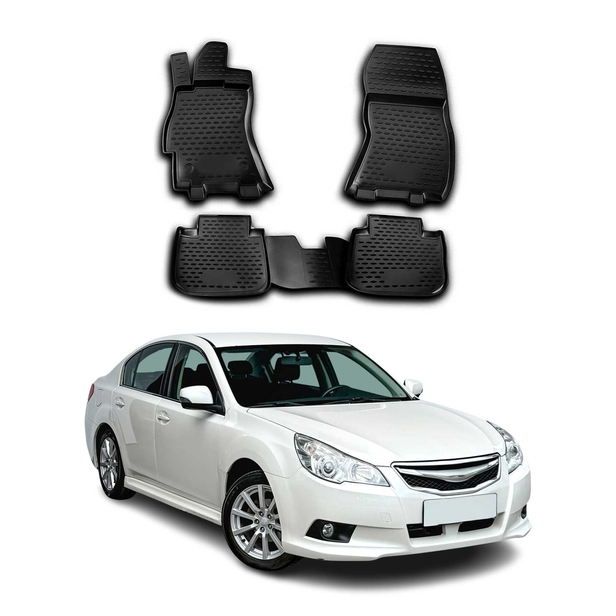 2010-2014 Subaru Outback Floor Mats Liners Full Set All Weather Black
