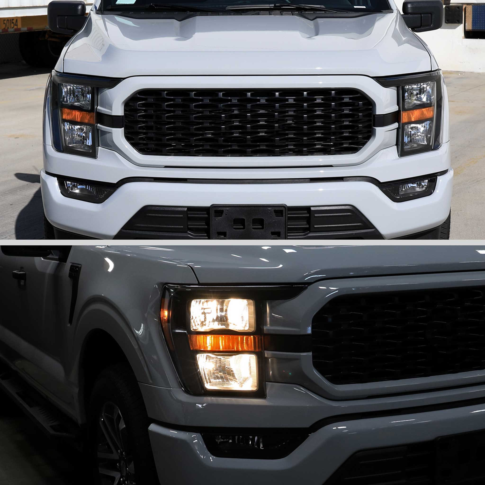 For Ford F-150 2021-2023 Factory Style Headlight Matte Black Housing Clear Lens