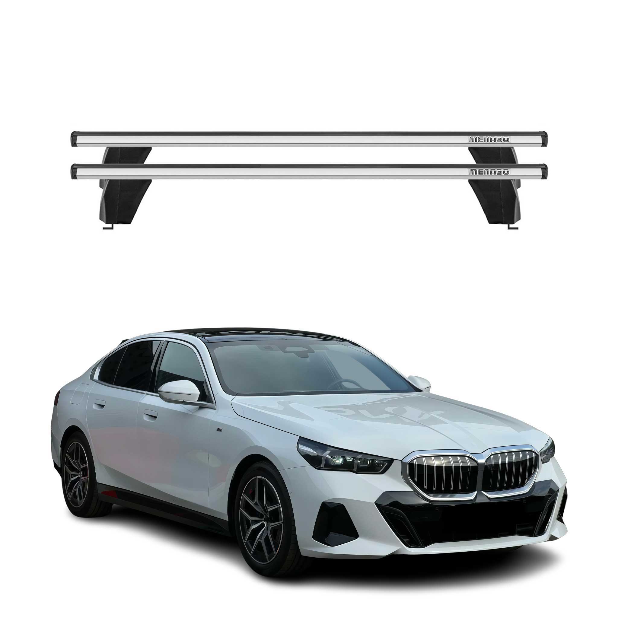Roof Racks Cross Bars Luggage Carrier for BMW 5 G60 2024-2025 Alu Gray 2x