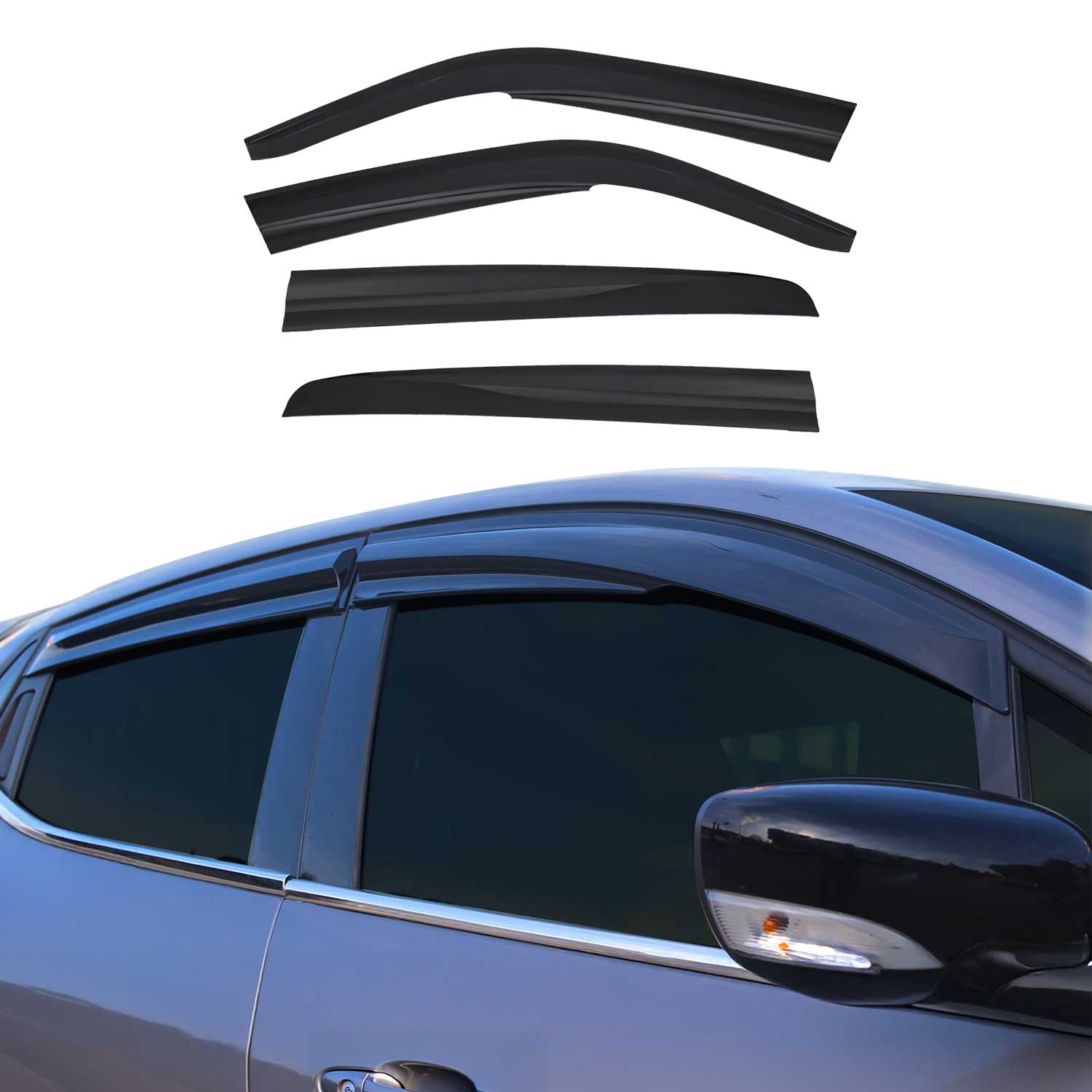 1991-1998 VW Golf Mk3 Window Visor Vent Rain Deflector 4Pcs Smoke