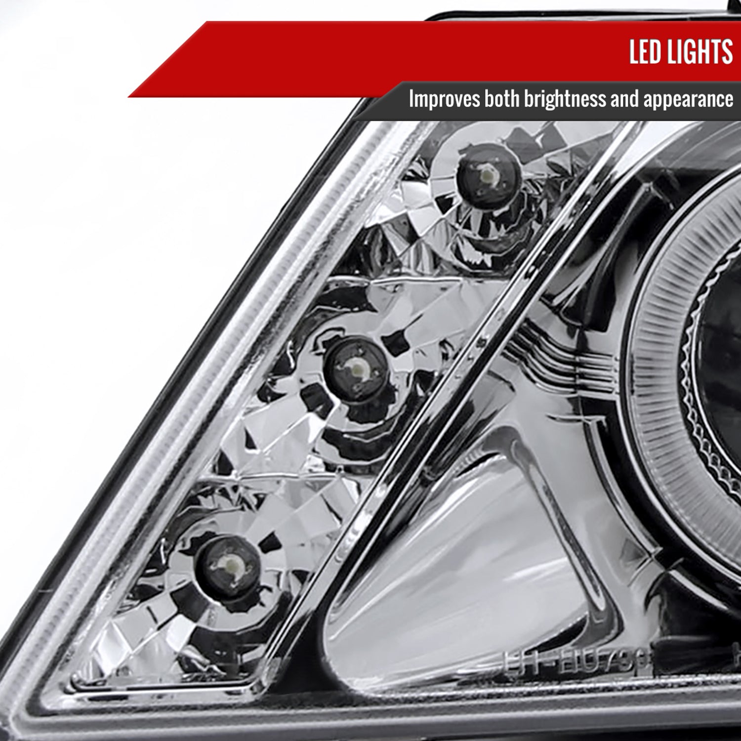 1995-1999 Nissan Sentra/200SX Dual Halo Projector Headlights Chrome/Clear Lens