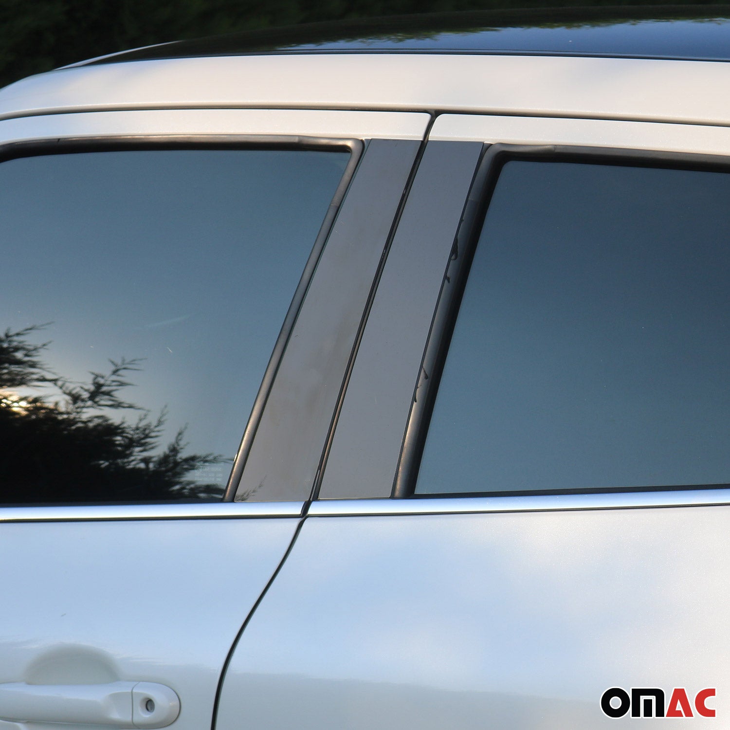 2013-2018 Toyota RAV4 Window B Pillar Posts Door Trim Cover Stainless Steel Dark 4x