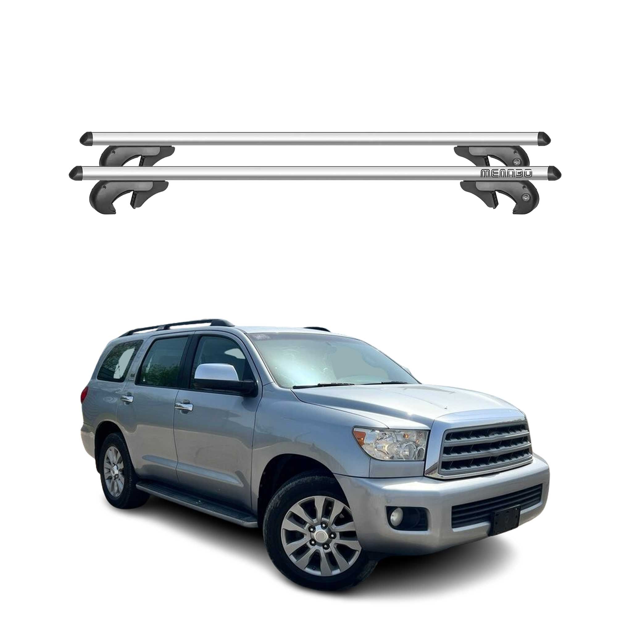 2008-2022 Toyota Sequoia Roof Rack Cross Bars Silver