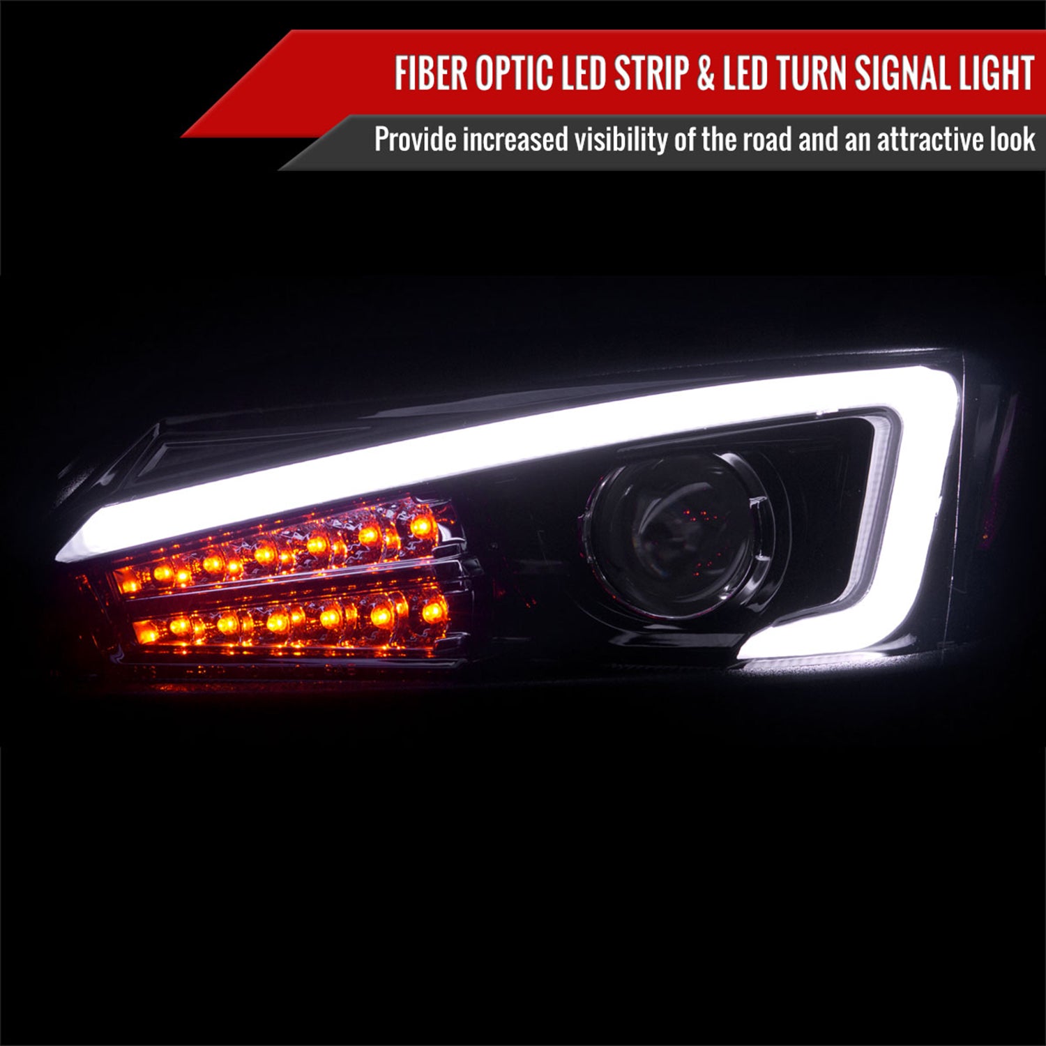 2011-2013 Scion tC LED Bar Projector Headlights LED Turn Signal Lights Black