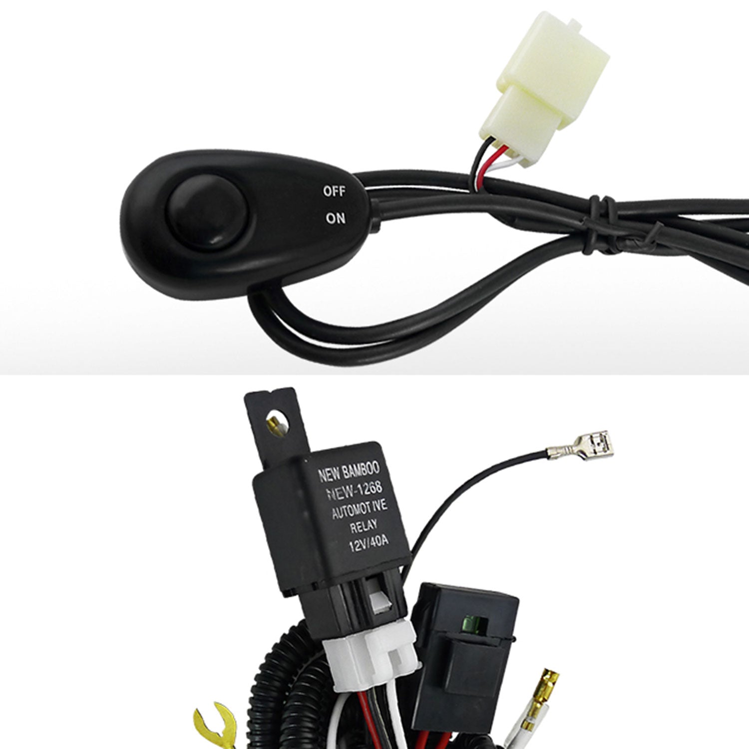 Universal Off Road 6000K Flood Beam 18W 6-LED Round Fog Light 4Pcs Black Alu