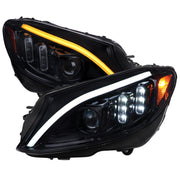 2015-2018 Mercedes-Benz C-Class W205 Signal Headlights Black/Light Smoke