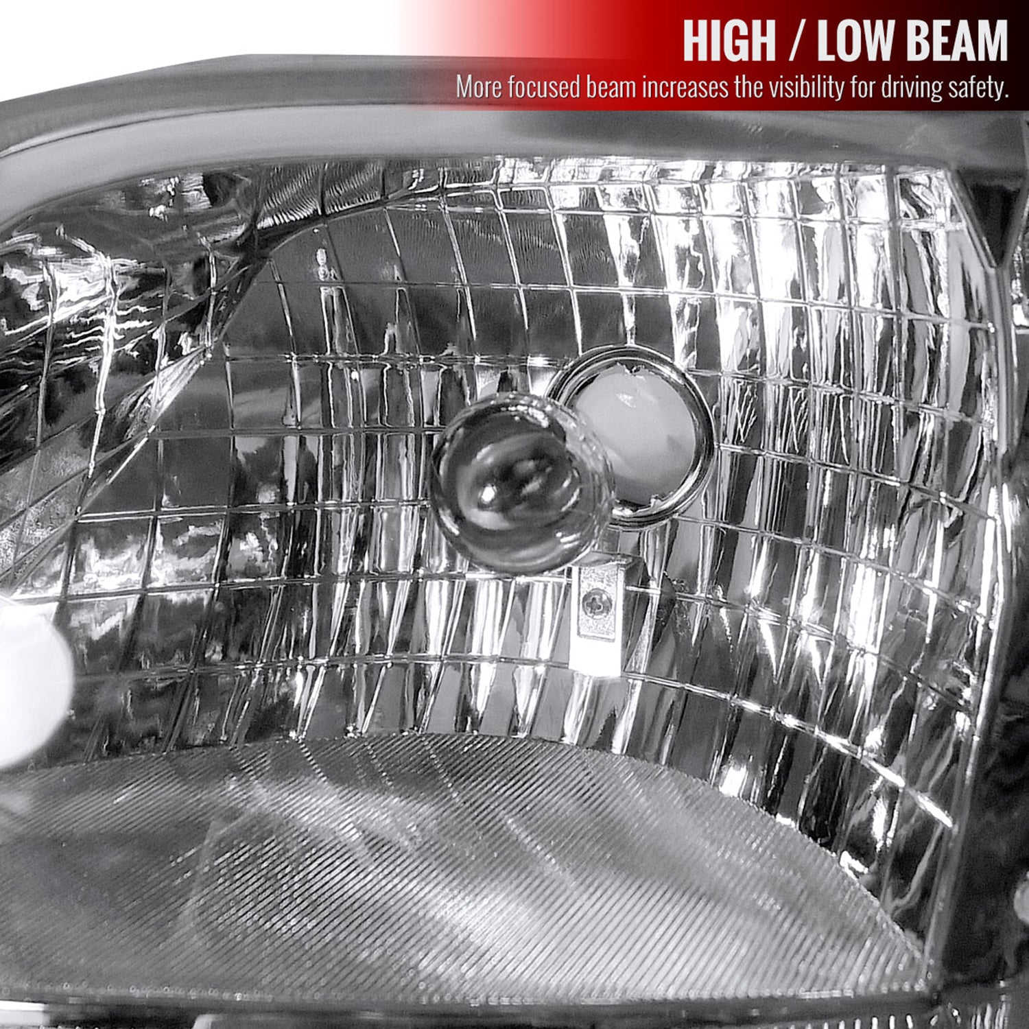 1997-2004 Ford F-150/Expedition Factory Headlights SMD LED Light Strip Chrome