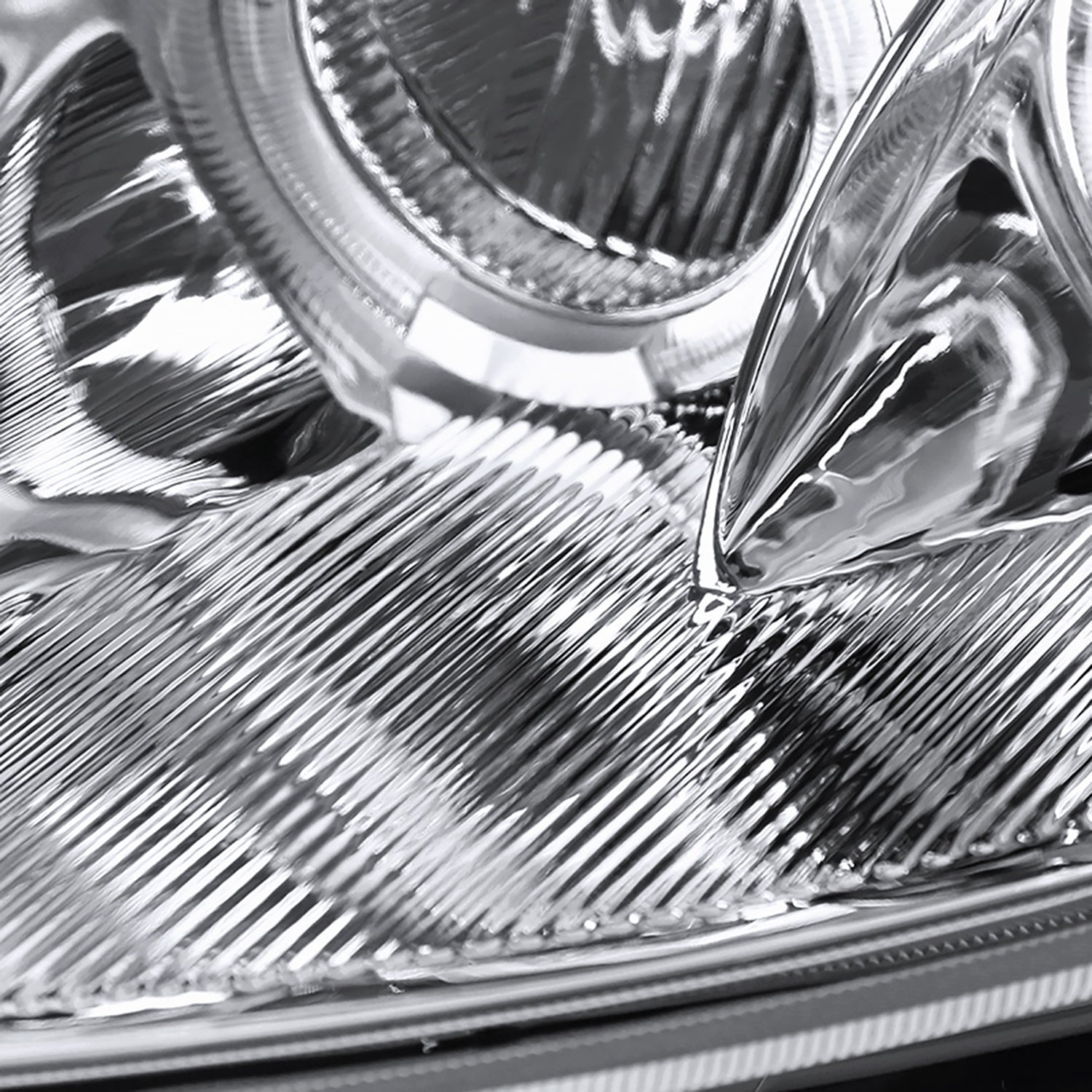 2000-2005 Mitsubishi Eclipse Dual Halo Projector Headlights LED Light Chrome