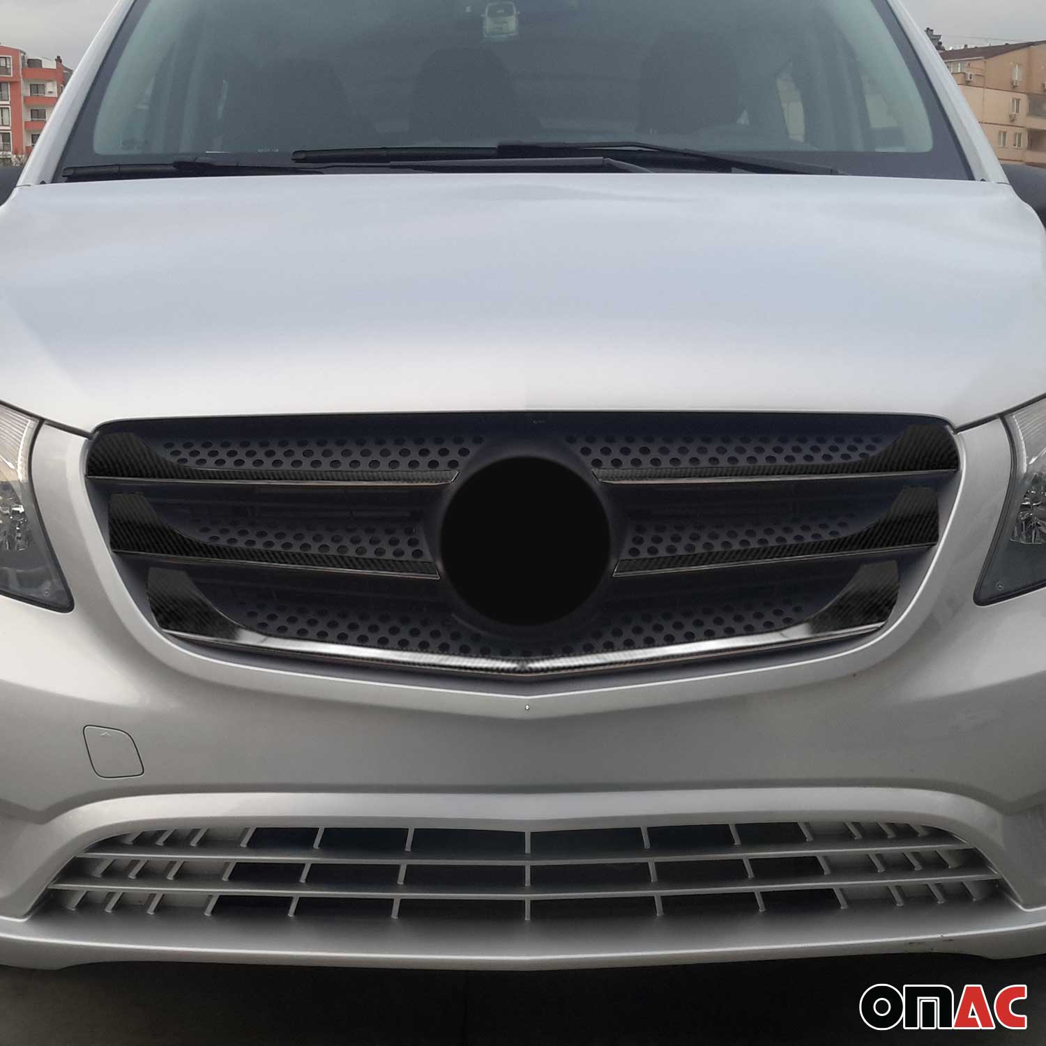 2016-2020 Mercedes Metris Front Bumper Grill Trim Molding Carbon Fiber 5x