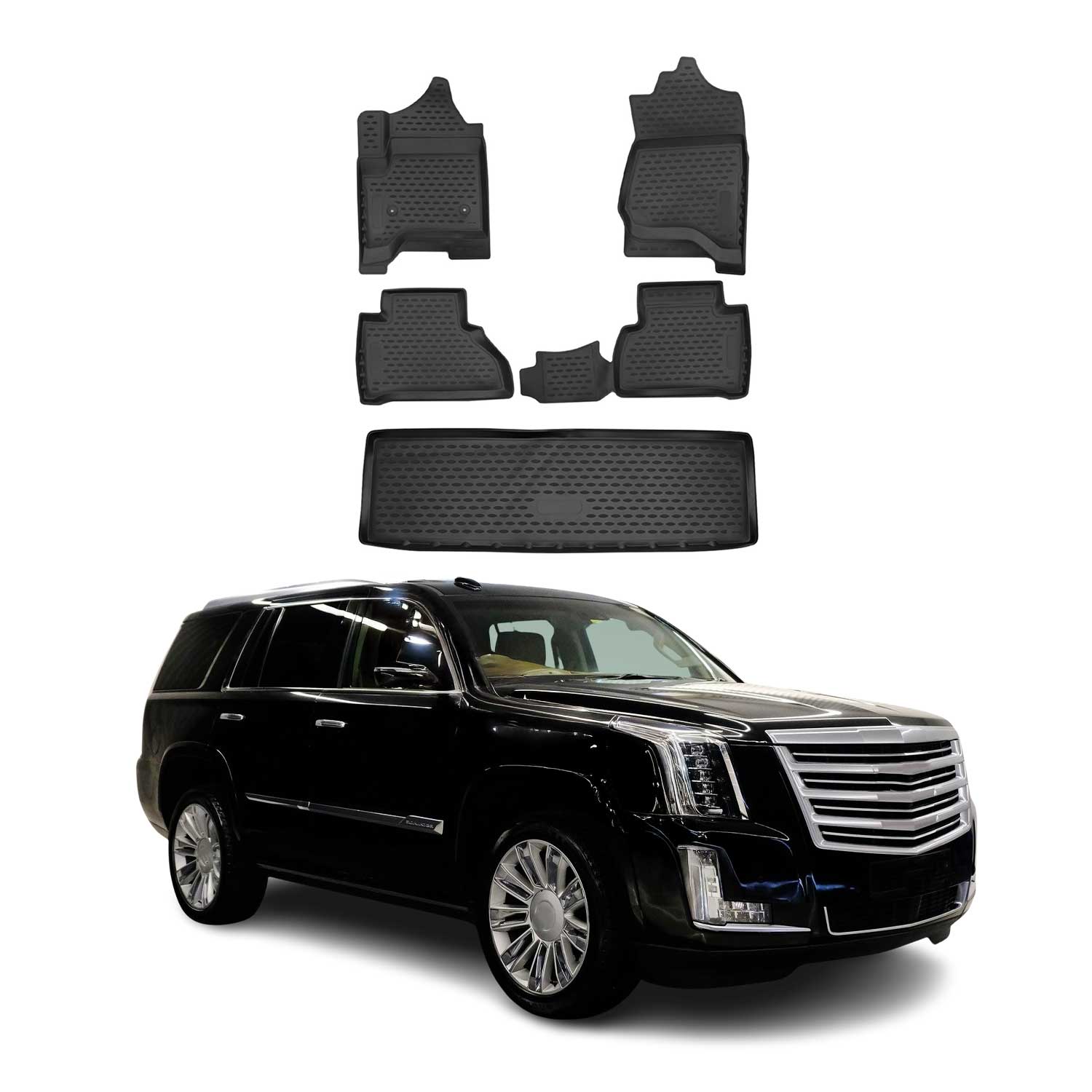 2015-2020 Cadillac Escalade Floor Mats & Cargo Liner Full Set All Weather Black