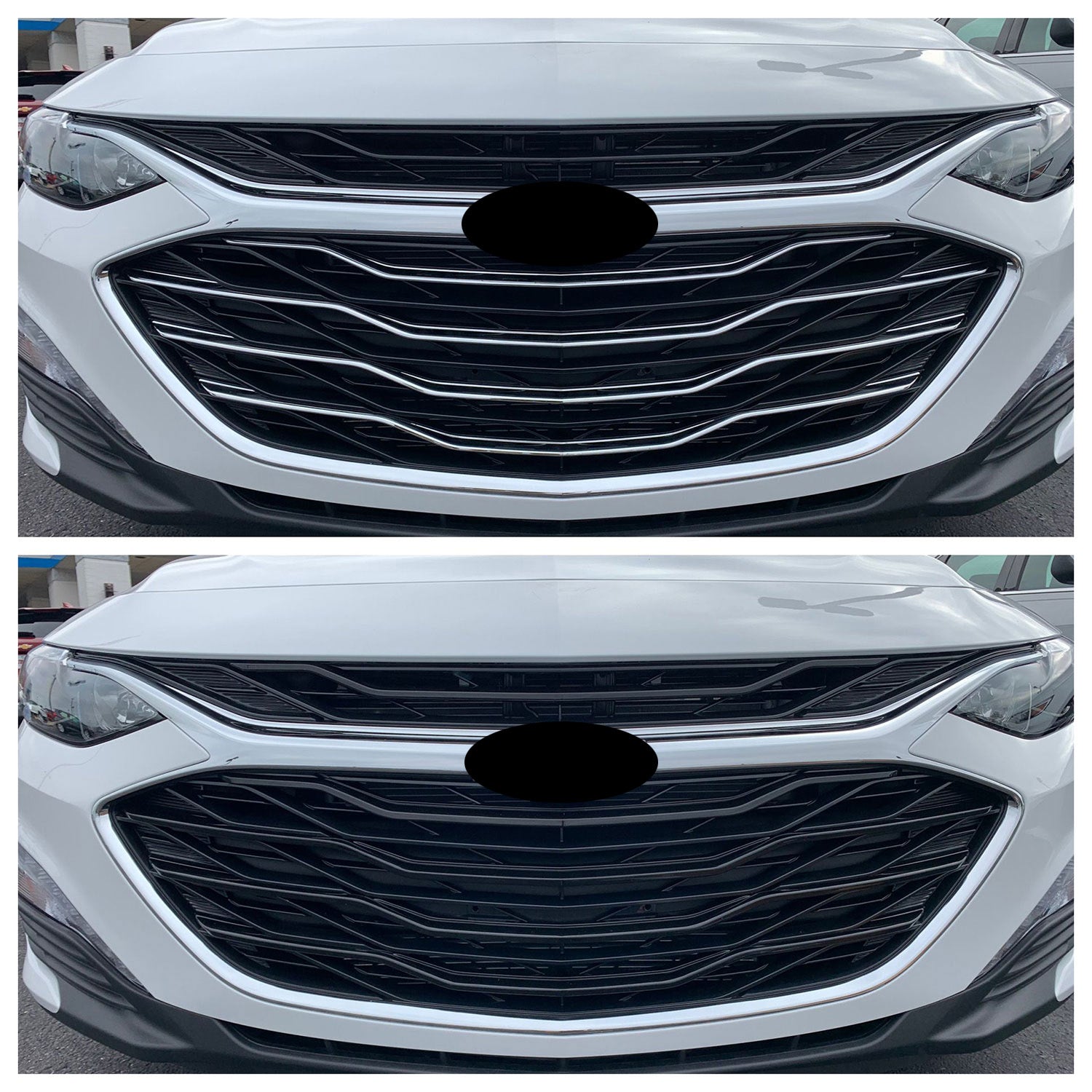2016-2025 Chevrolet Malibu Grille Overlay Gloss Black 5Pcs ABS Plastic