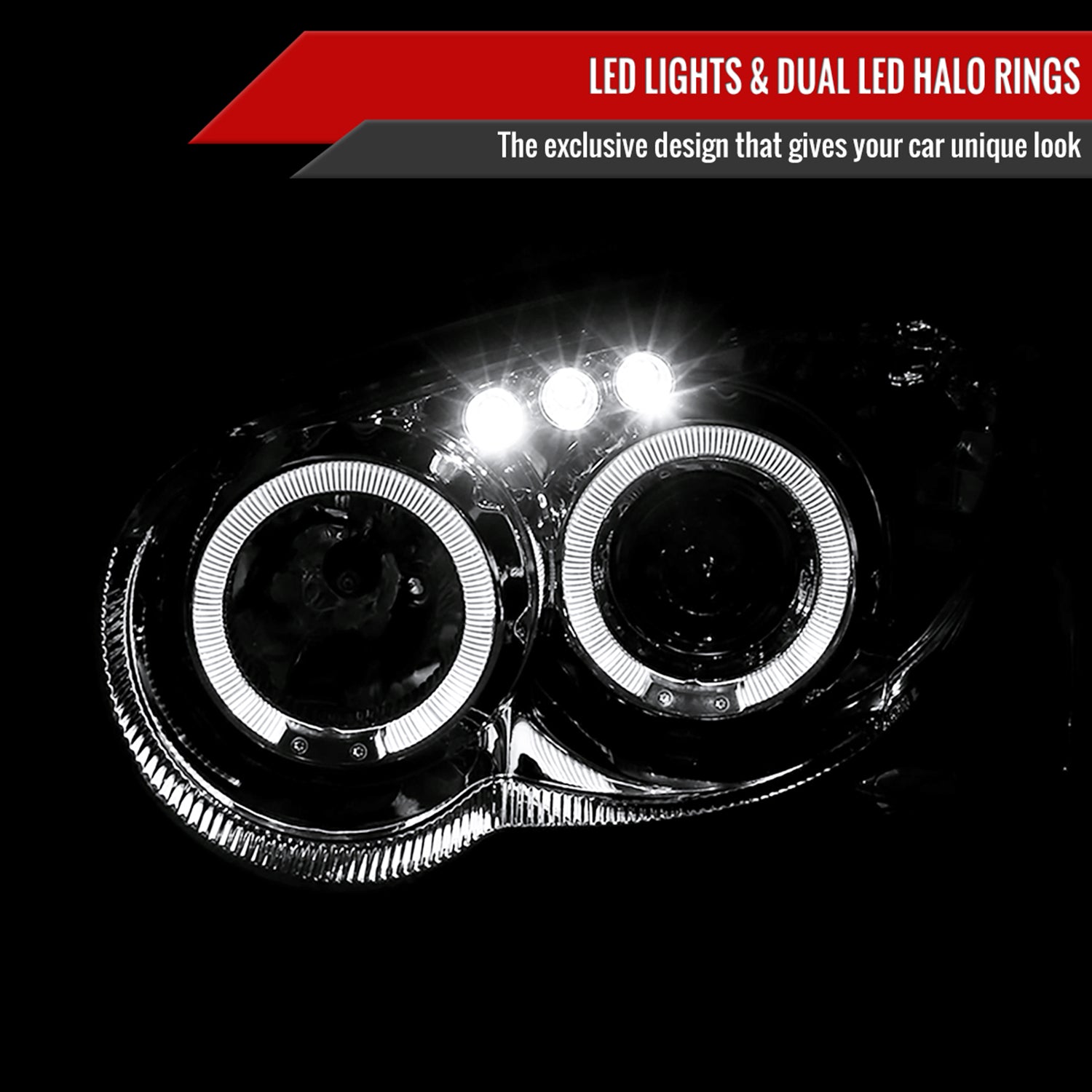 2004-2005 Subaru Impreza WRX/STI Outback Dual Halo Projector Headlights Chrome