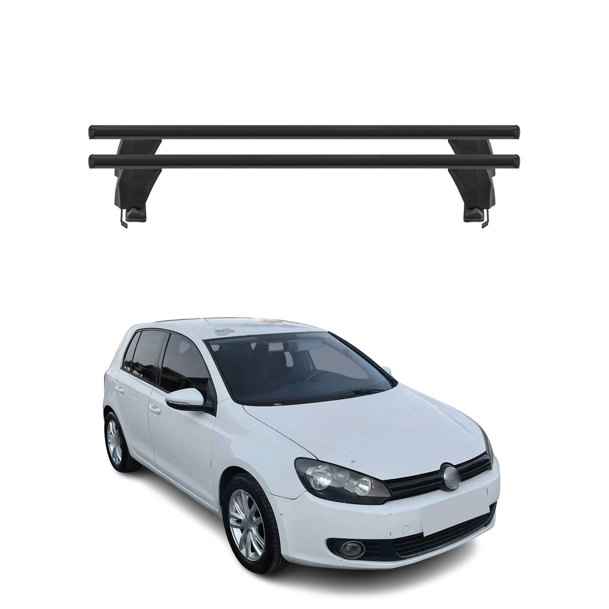2010-2014 VW Golf Mk6 Roof Rack Cross Bars Black