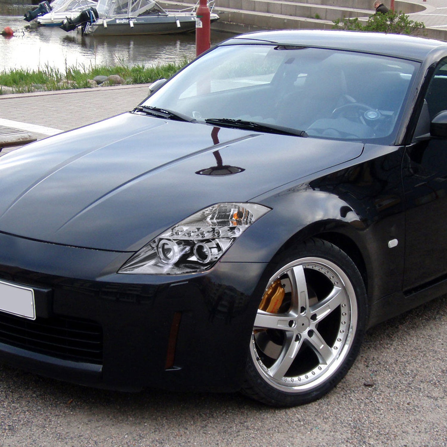 2003-2005 Nissan 350Z Dual Halo Projector Headlights Chrome/Clear Lens