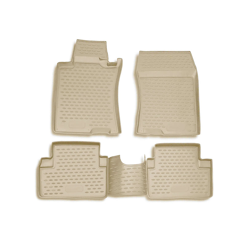 2003-2007 Honda Accord Sedan Floor Mats Liners Full Set All Weather Beige