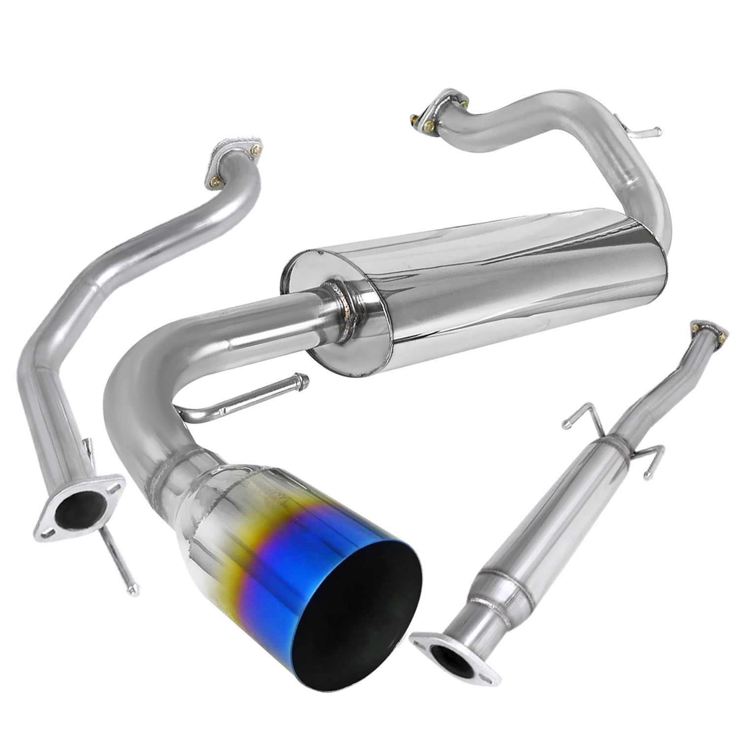 1988-1991 Honda CRX Hatchback T-304 Steel N1 Catback Exhaust Burnt Tip