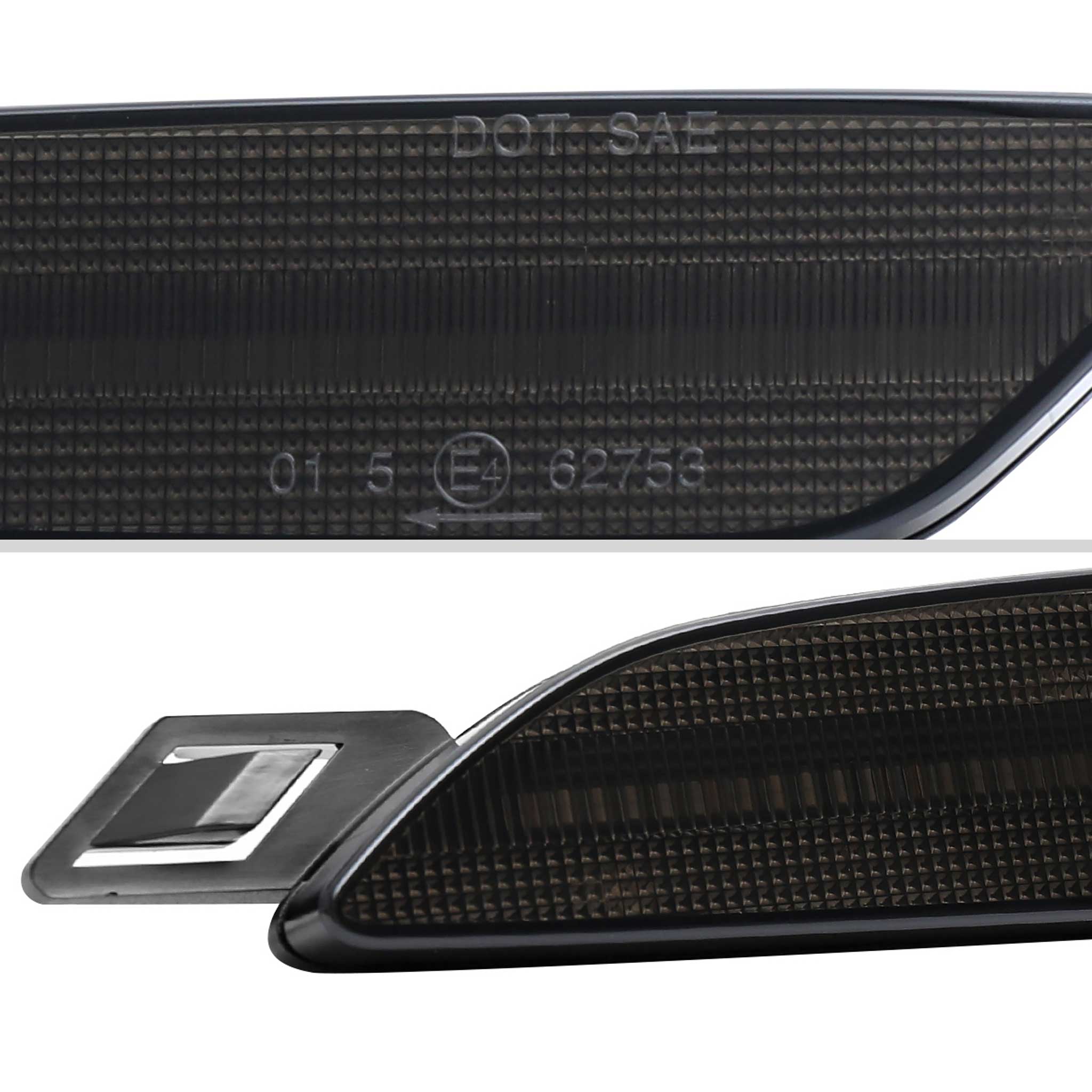 For Porsche Cayenne 958 2015-2018 Front Bumper LED Side Marker Turn Signal Lights Chrome Housing Smoked Lens