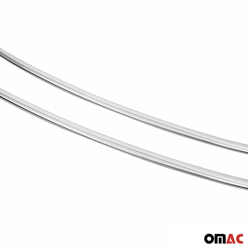 Front Bumper Trim Molding for VW Jetta A6 2011-2014 Steel Silver 2 Pcs - OMAC USA