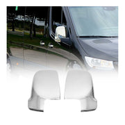 2019-2025 Mercedes Sprinter W907 910 Side Mirror Cover Caps Stainless Steel Silver 2Pcs