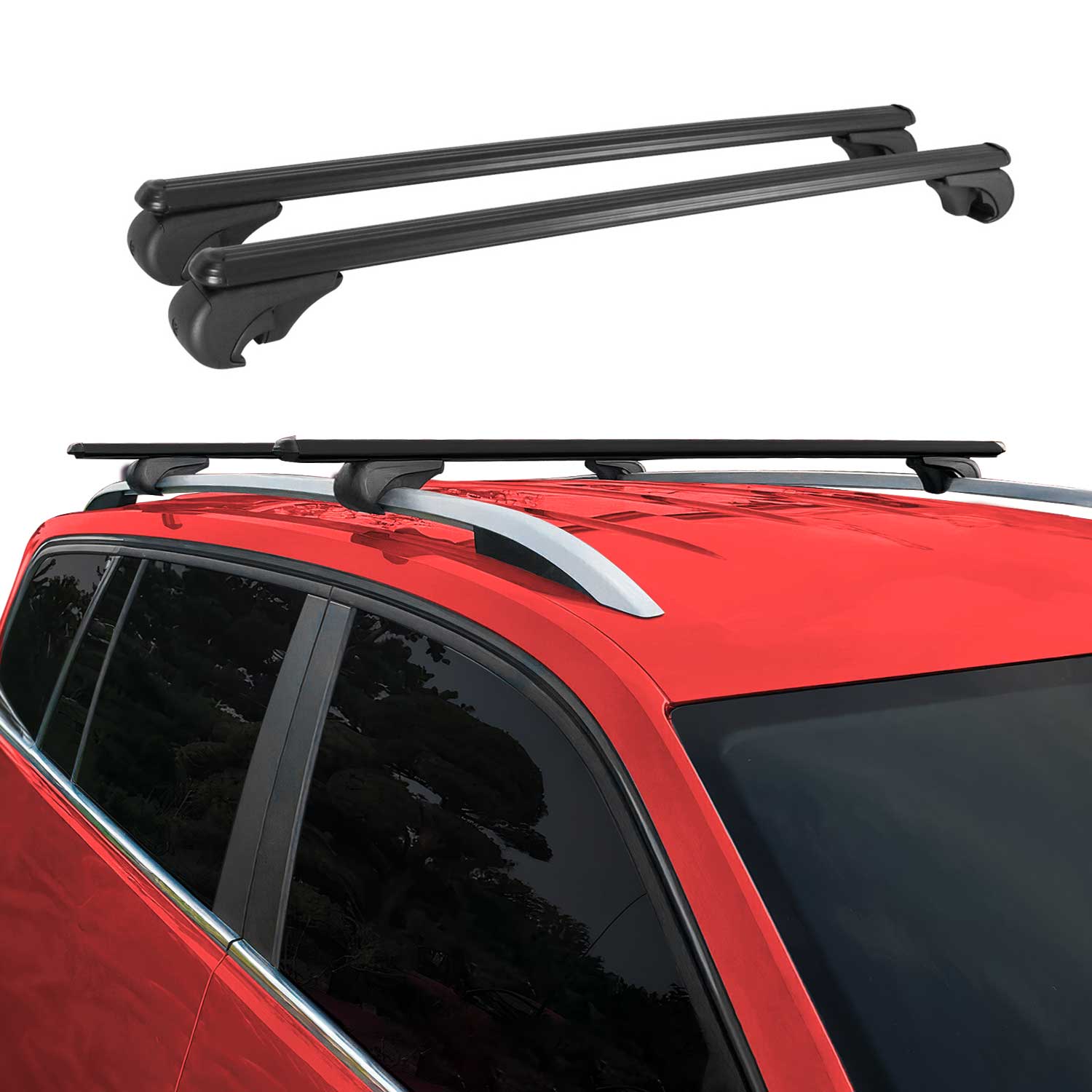 Roof Rack Cross Bars Carrier for Volkswagen Golf Hatchback 1999-2006 TÜV Gray 2x